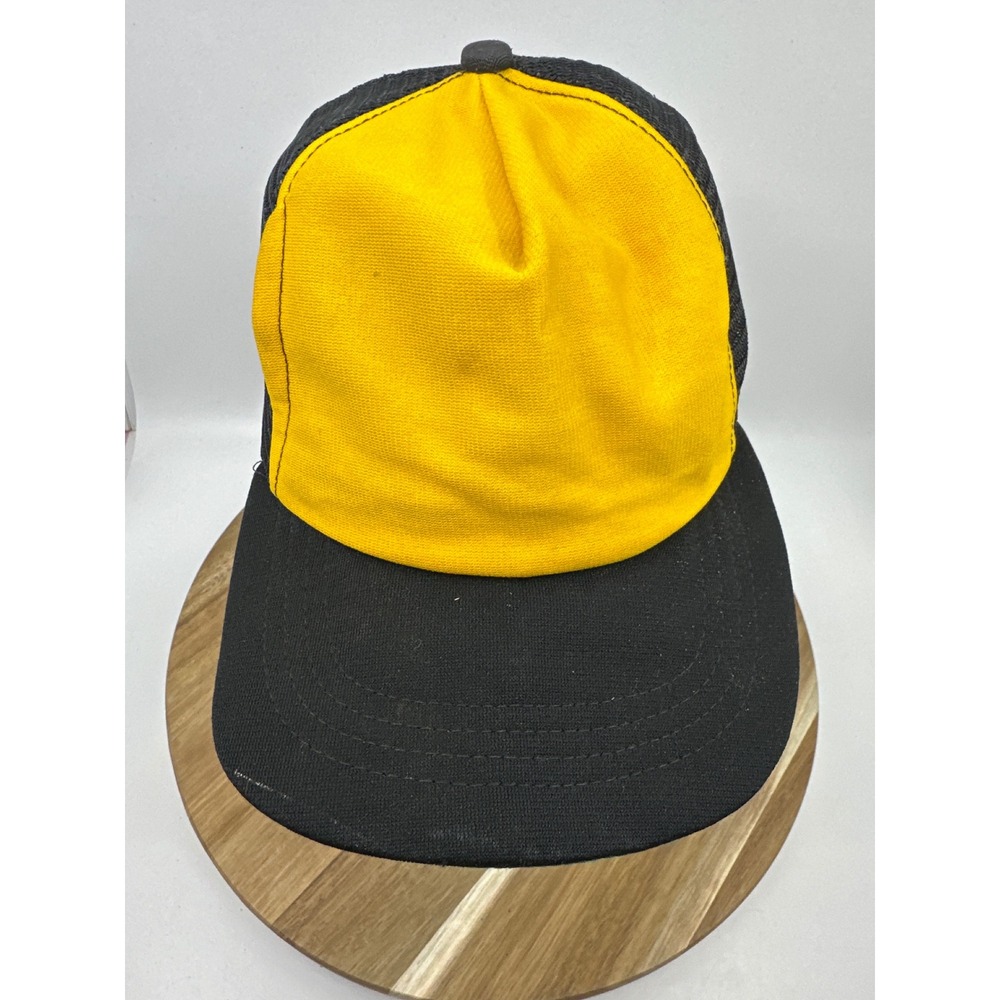 Yellow Black Trucker Hat Mesh Back Baseball Cap Snapback Adjustable AS/IS 4 PART